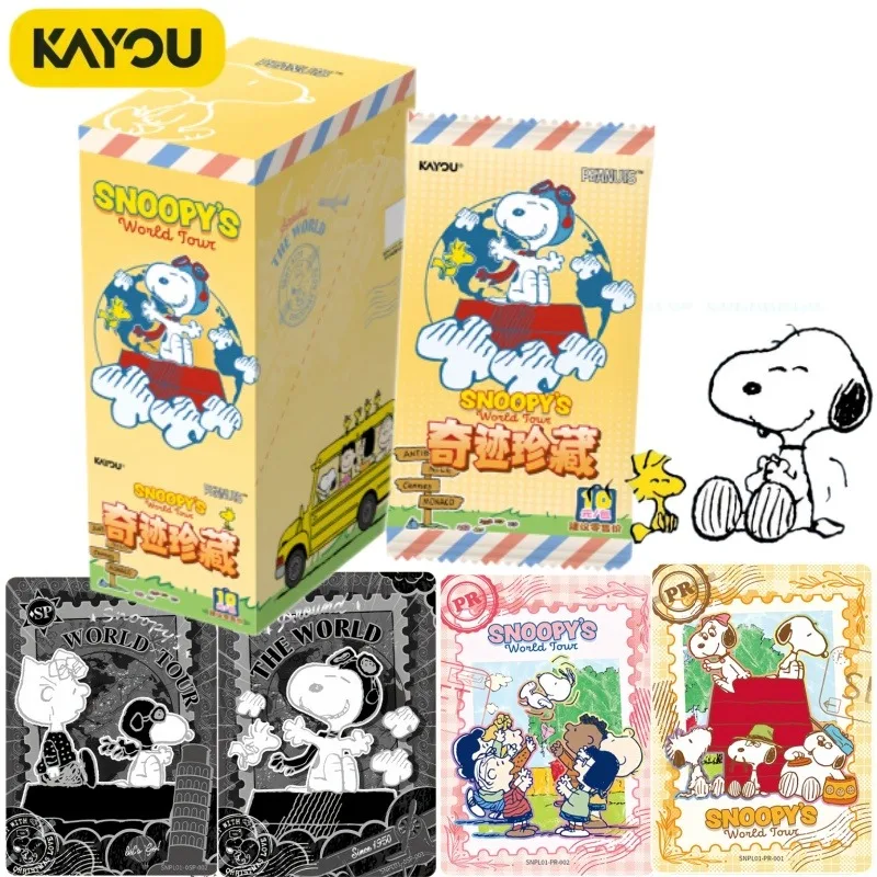 KAYOU Echte Peanut Comics Miracle Collection Wereldreiskaart Uitgave 1, Anime Perifere kerstcollectiekaartgeschenken