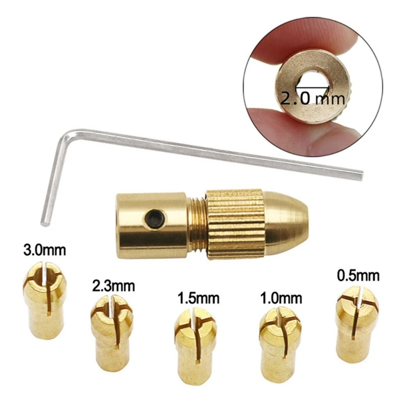 Mini Electric Self Tightening Drill Chuck Clip Head Kit Small Hand Drill Brass Tip Set For ABS board light wood cardboard