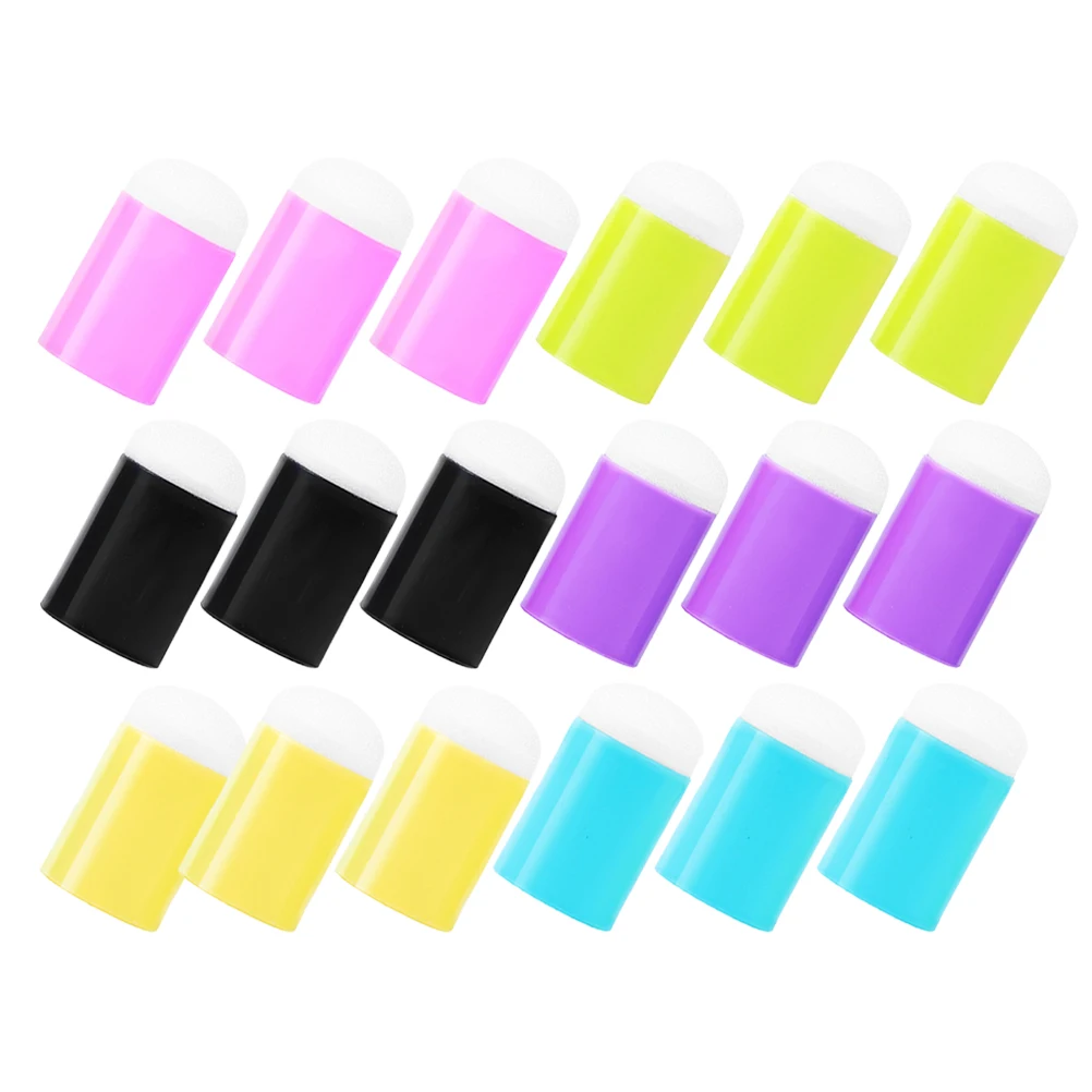 

18 Pcs Multifunction Finger Sponge Drawing Tool Child Sponges Ink Daubers Plastic Painting