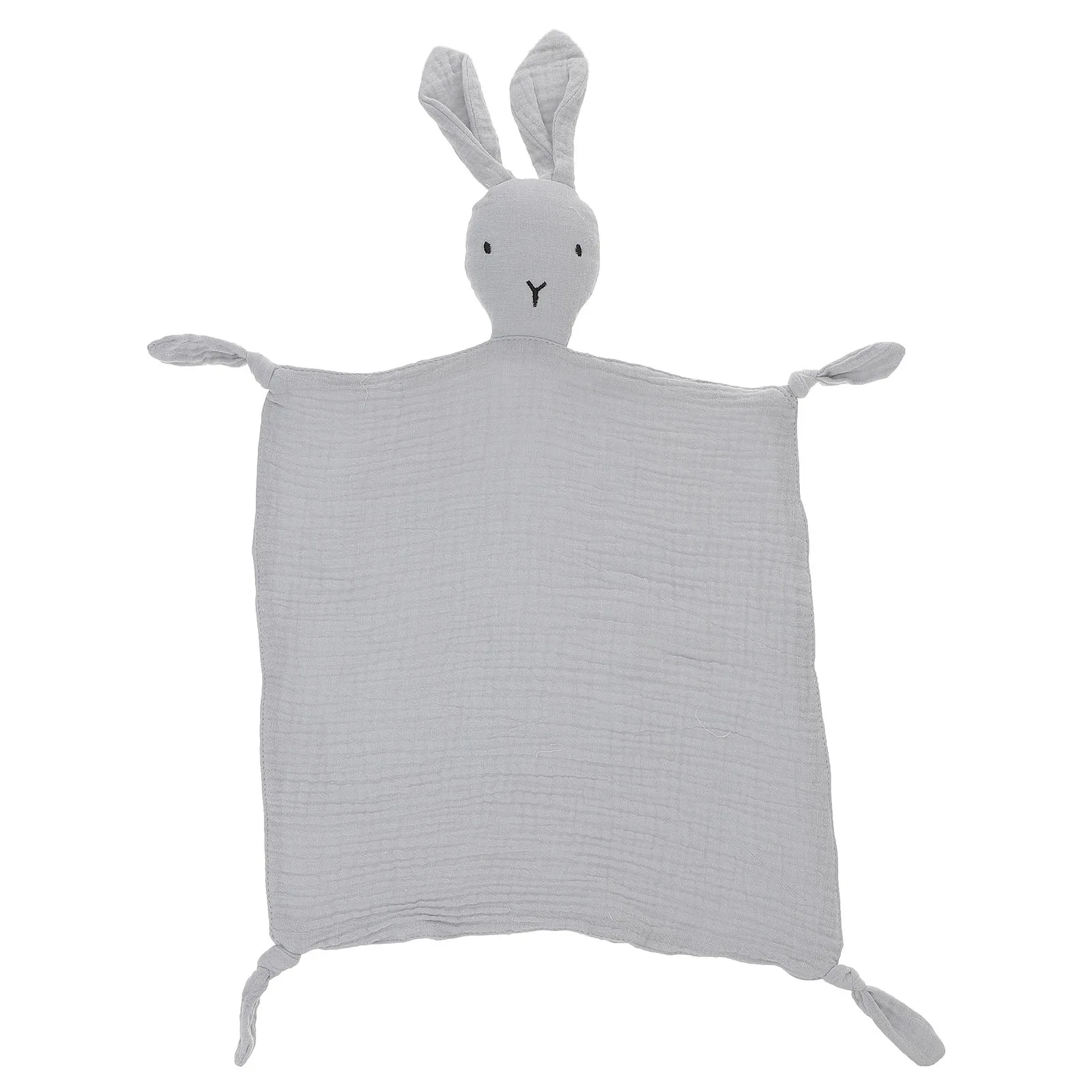 コットンラブリーベビーセキュリティブランケット、動物ウサギデザイン、洗濯機で洗える、新生児や幼児のための心地よい感覚タオル