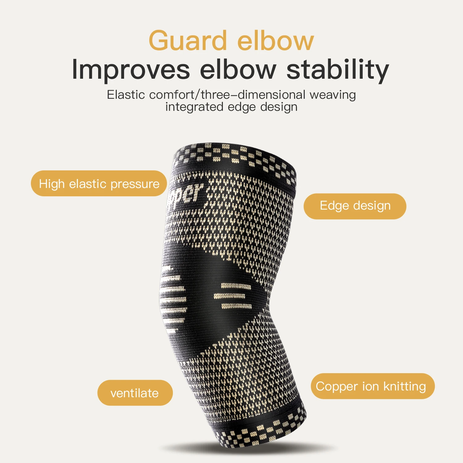 Fitness Elbow Brace Compression Support Sleeve for Tendonitis, Tennis Elbow, Golf Treatment - Reduce Joint Pain