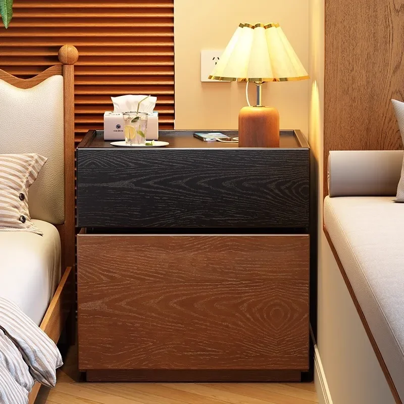 for Solid Wood Bedside Table Simple Modern 2025 New Small Bedroom Home Installation Free Storage Cabinet