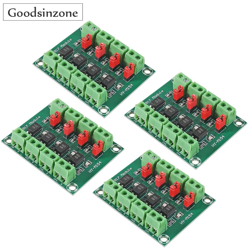 4PCS PC817 4-Channel Optocoupler Module – Photoelectric Isolated Voltage Converter Board for Microcontroller & Signal Control