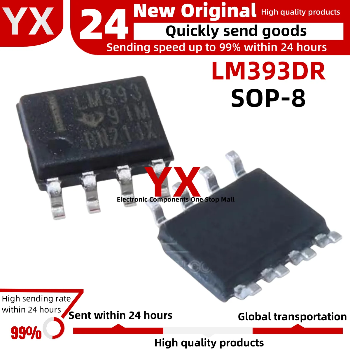 10PCS/LOT LM393DR LM393D LM393 SOP-8 Low power voltage comparator New High Quality In Stock