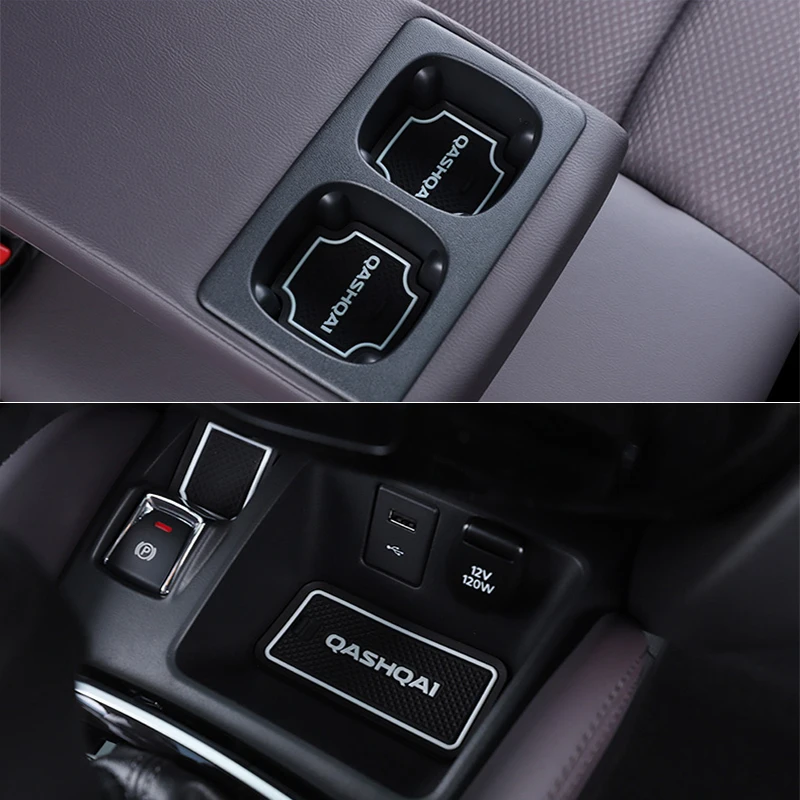 Non-slip Auto Interior Door Gate Pad Cup Mat For Nissan Qashqai J11 2019 17pcs Car Accessories Car Door Mat Styling