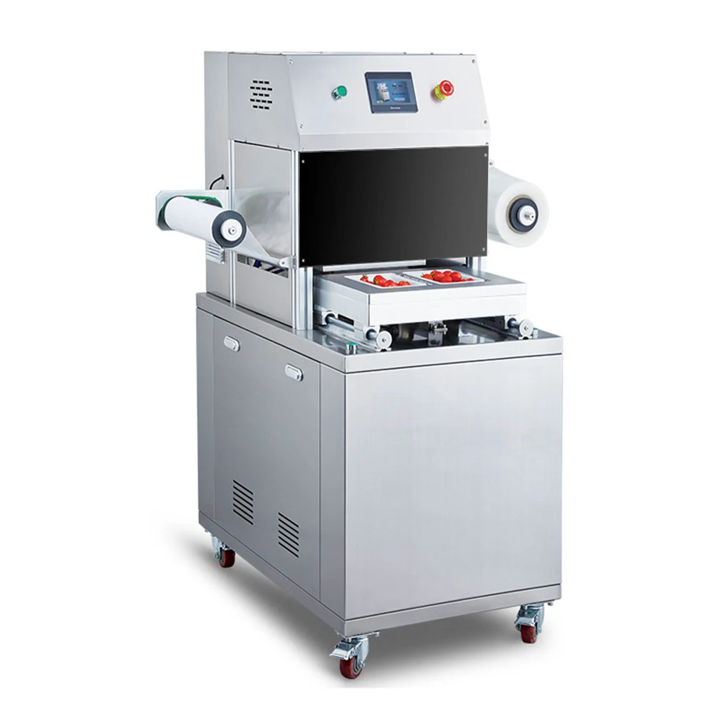 Automatic Vacuum Sealer Machine Easy to Operate for Cooked Food Ready Meal Pasta Seafood Tray Aluminum Foil Packaging