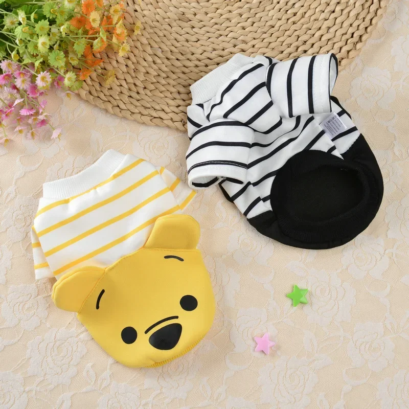 Disney Mickey Mouse Dog Clothes Winnie Bear Cartoon Anime Sweatshirt Small Dogs Coat Costume Autumn Winter Warmth Puppy Jacket