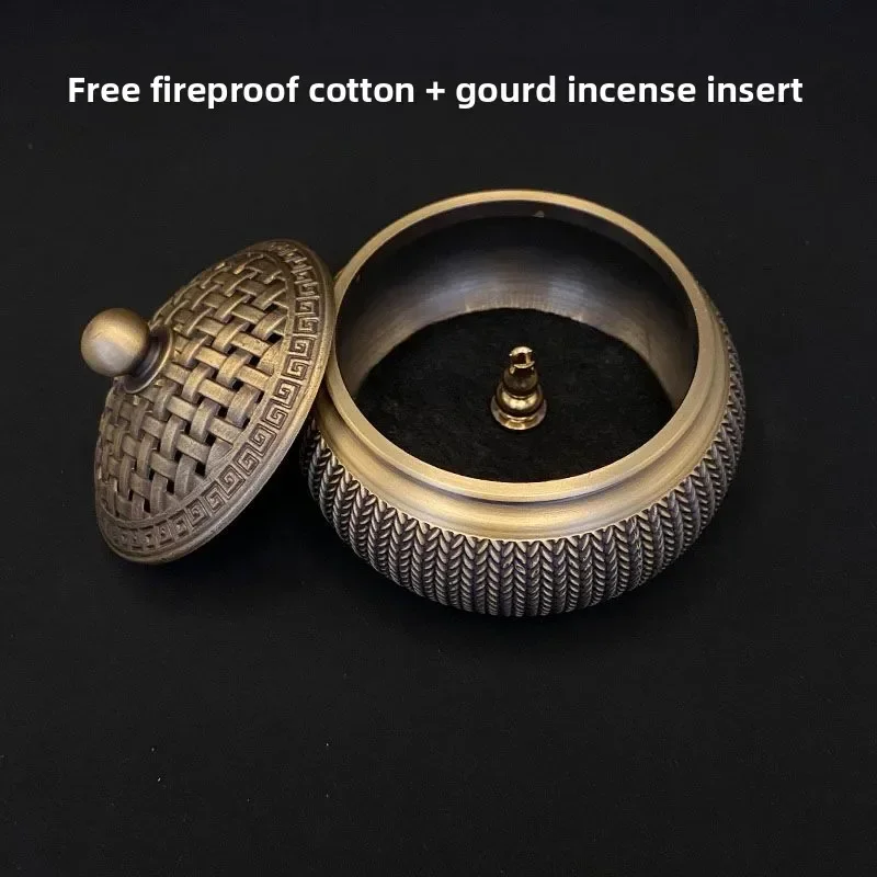 Brass Wheat Ear Stove Incense Burner Household Indoor Sandalwood Stove Decorative Metal Hollow Cover Stove