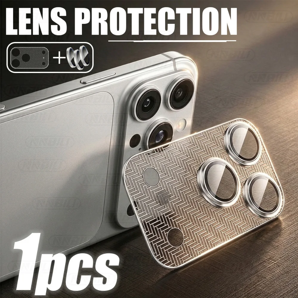 NNBILI 1 Stück Geeignet für iPhone 17 Pro 17 Pro Max Ultradünner Unsichtbarer Metallaufkleber + Objektivschutzabdeckung, Anti-Fingerabdruck