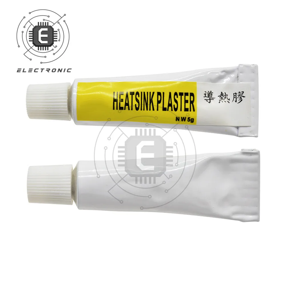 Intonaco per dissipatore di calore con colla siliconica termoconduttiva 5 gr. Colla adesiva viscosa per chip VGA RAM LED IC cooler radiatore