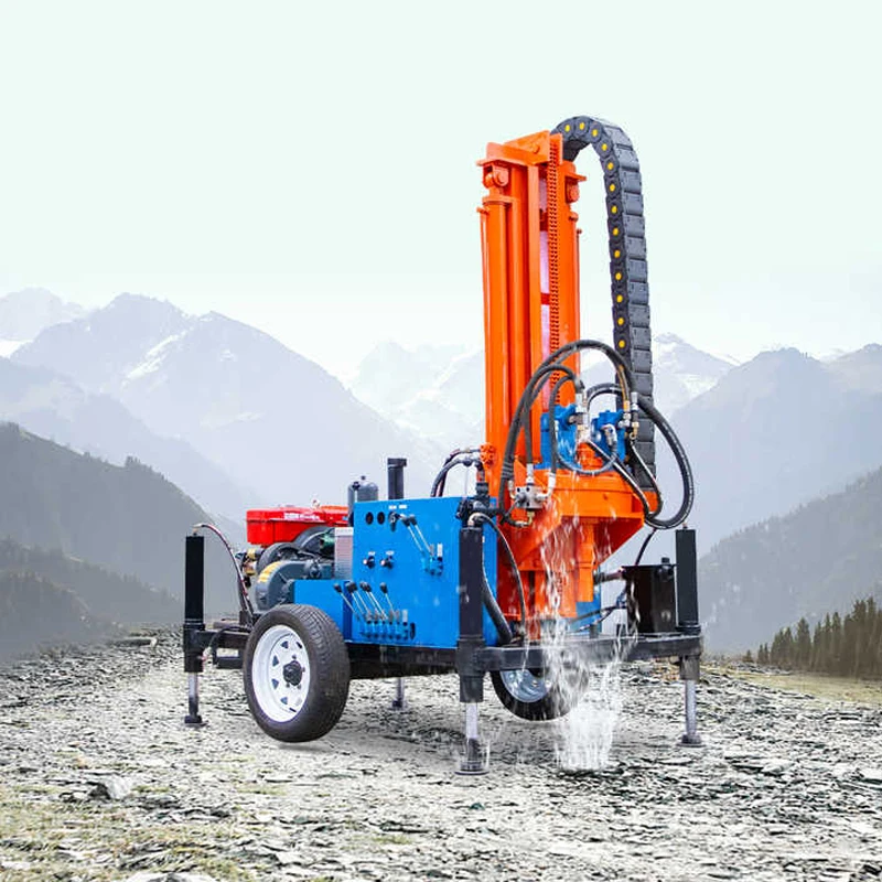 

Chinese Origin Factory Customized 150M-300M Small Portable Mini Mobile Hydraulic Borehole Water Well Drilling Rig For Sale