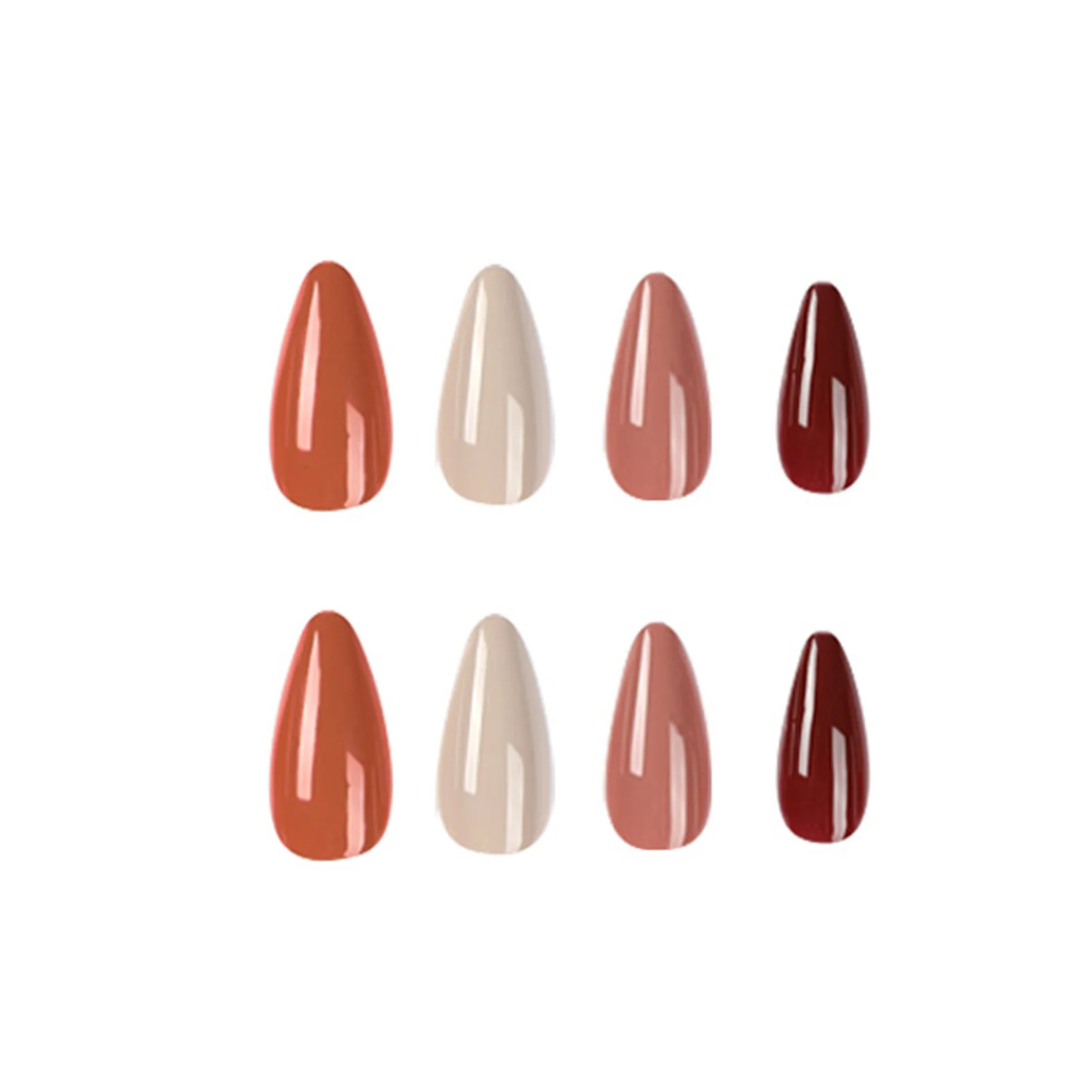 Almond Fake Nail for Nail Art Solid Color Contrast No Fading Resin False Nail for Women and Girl Party Activity