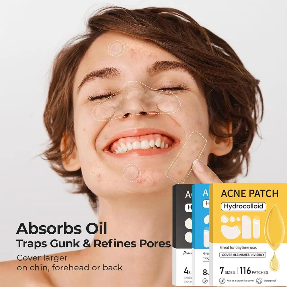 Acne Patch Mild Non-irritating Lightens Acne Hydrocolloid Acne Stickeres For Forehead Cheek Back Blackheads Closed Comedones