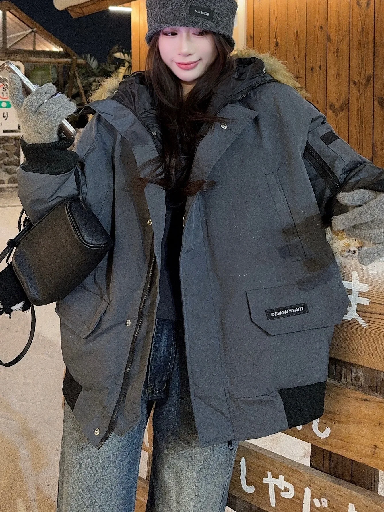 

Утепленная хлопковая парка оверсайз для женщин, рабочая одежда в американском ретро-стиле, осенне-зимняя новинка, верхняя одежда для пар