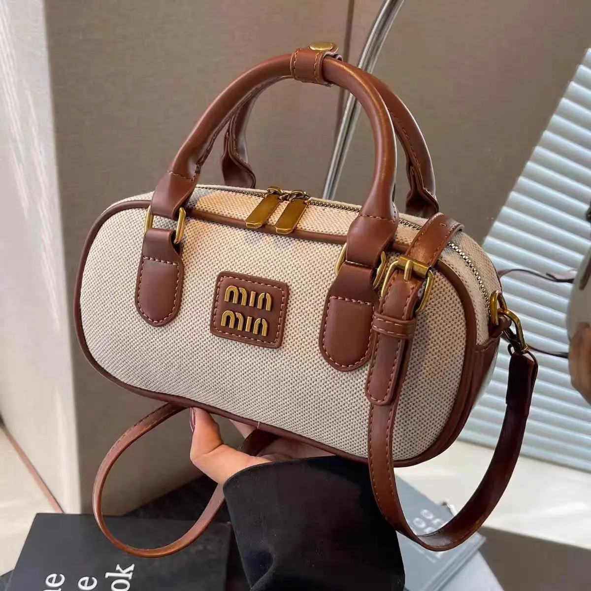 Trendy Bowling Tote Handbags and Purses Women Shoulder Crossbody Bags New Vegan Leather Ladies Messenger Bag High Quality