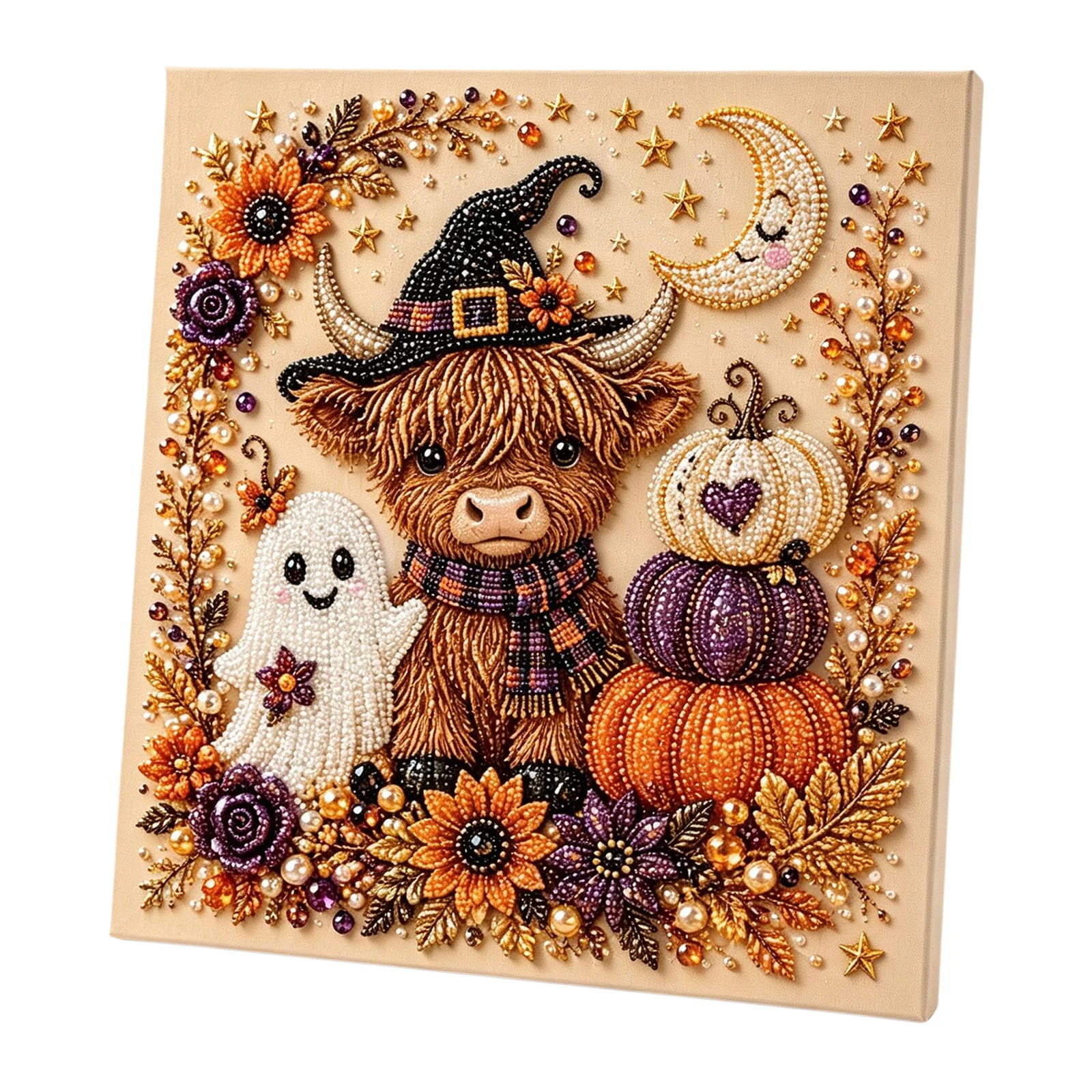 DIY Halloween Gerahmtes Diamant-Perlen-Malset 20x20cm Perlen-Diamant-Kunstset Perlen-Diamant-Malset für Erwachsene Heimdekoration – Detail 8