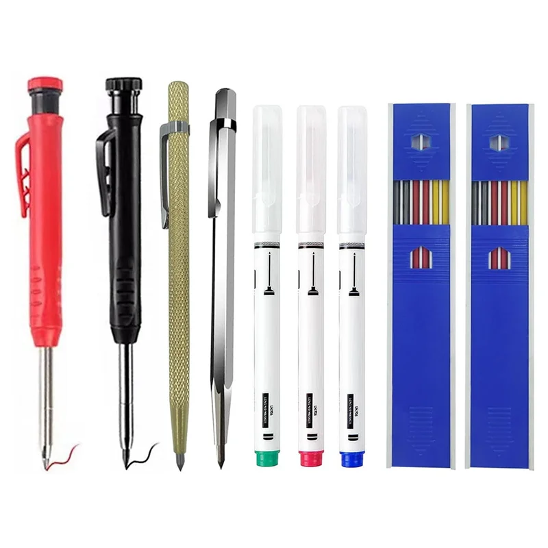 A76F-Mechanical Carpentry Pencil Set Graffiti Marking Tools Suitable For Carpenters, Construction Workers Durable