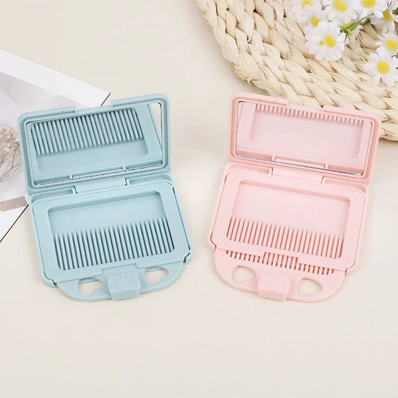 【Logo Custom】50Pcs Customized Pink/Blue/Purple Nordic Style Comb Square Makeup Small Mirror Small Batch Customization Factory