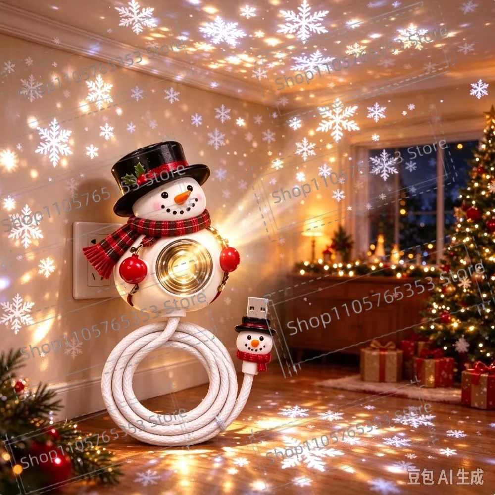 2026 New Christmas Portable Snowman Projection Light，Christmas Snowman Projection Light，for Car Interior and Indoor Projection