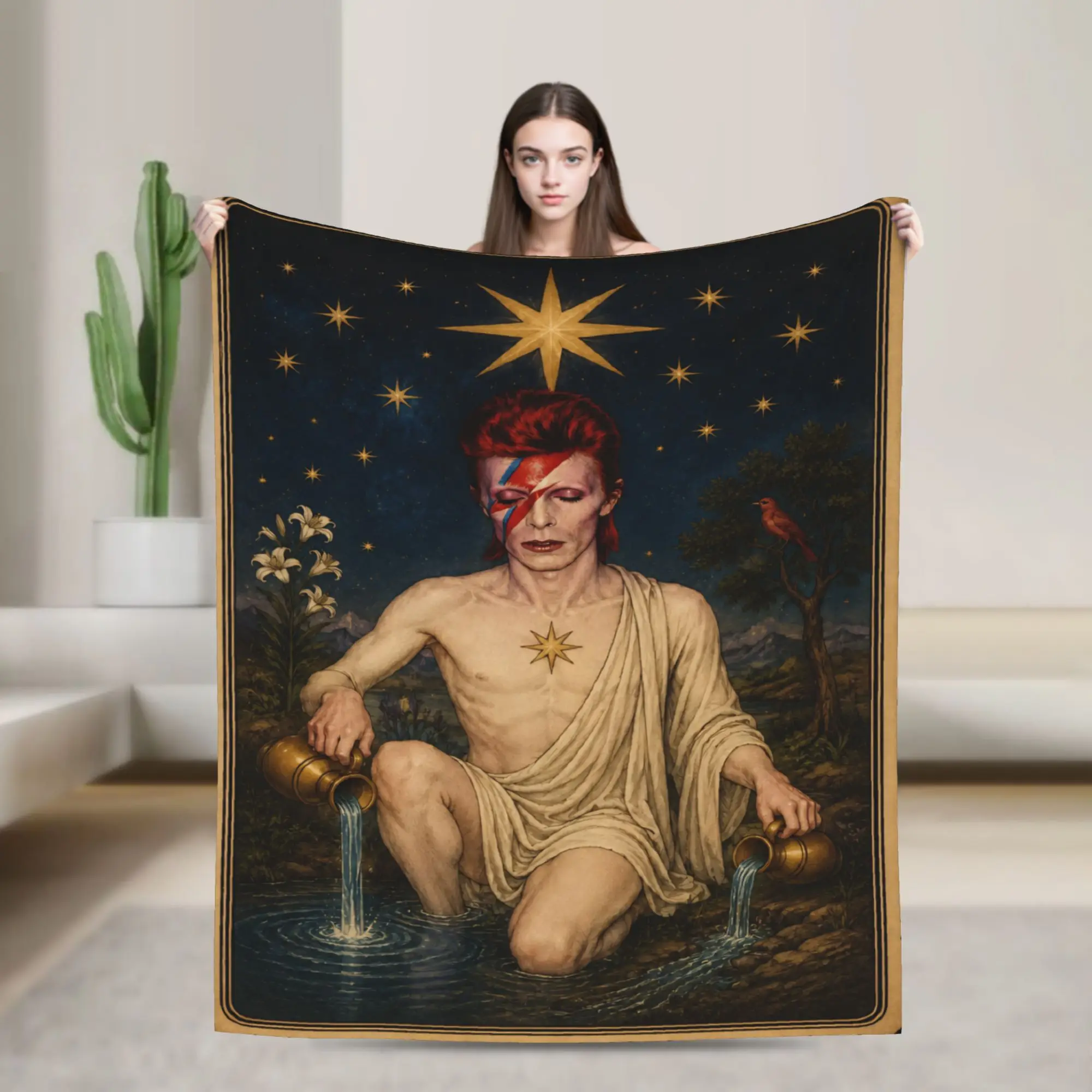 Davides Bowies Printed Blanket For Men Women Cozy Soft  Throw Blankets for Couch 50x60 Inches Multiple Sizes