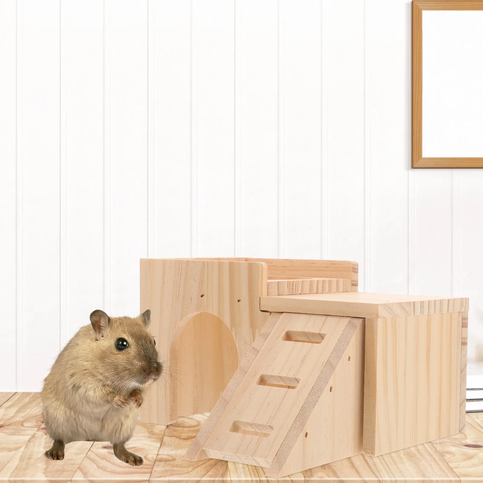 

Enclosure Hamster Cabin Habitat Accessories Squirrel House Hideaway Cage Little