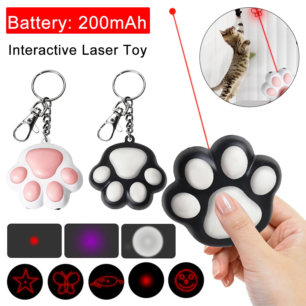 Pet Cat Toys USB Rechargeable Laser Toy Transform Pattern for Cats Interactive Funny Kitten Training Laser Toy Cat Accessories