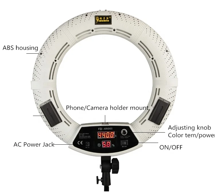 

96W 480-LED Ring Light FD-480 Illumination Lamp 3200-9900K, Suitable for YouTube Media, Film Studios, and Other Scenarios