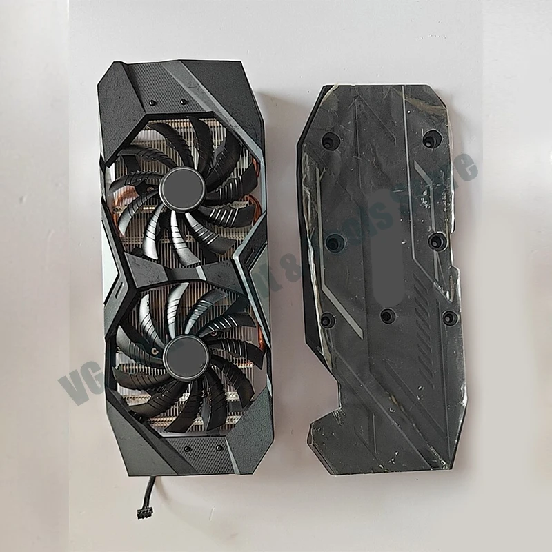 Suitable for Gigabyte RTX 2070 Dual Fan Cooler Assembly + Backplate (90% New) Core Hole Spacing: