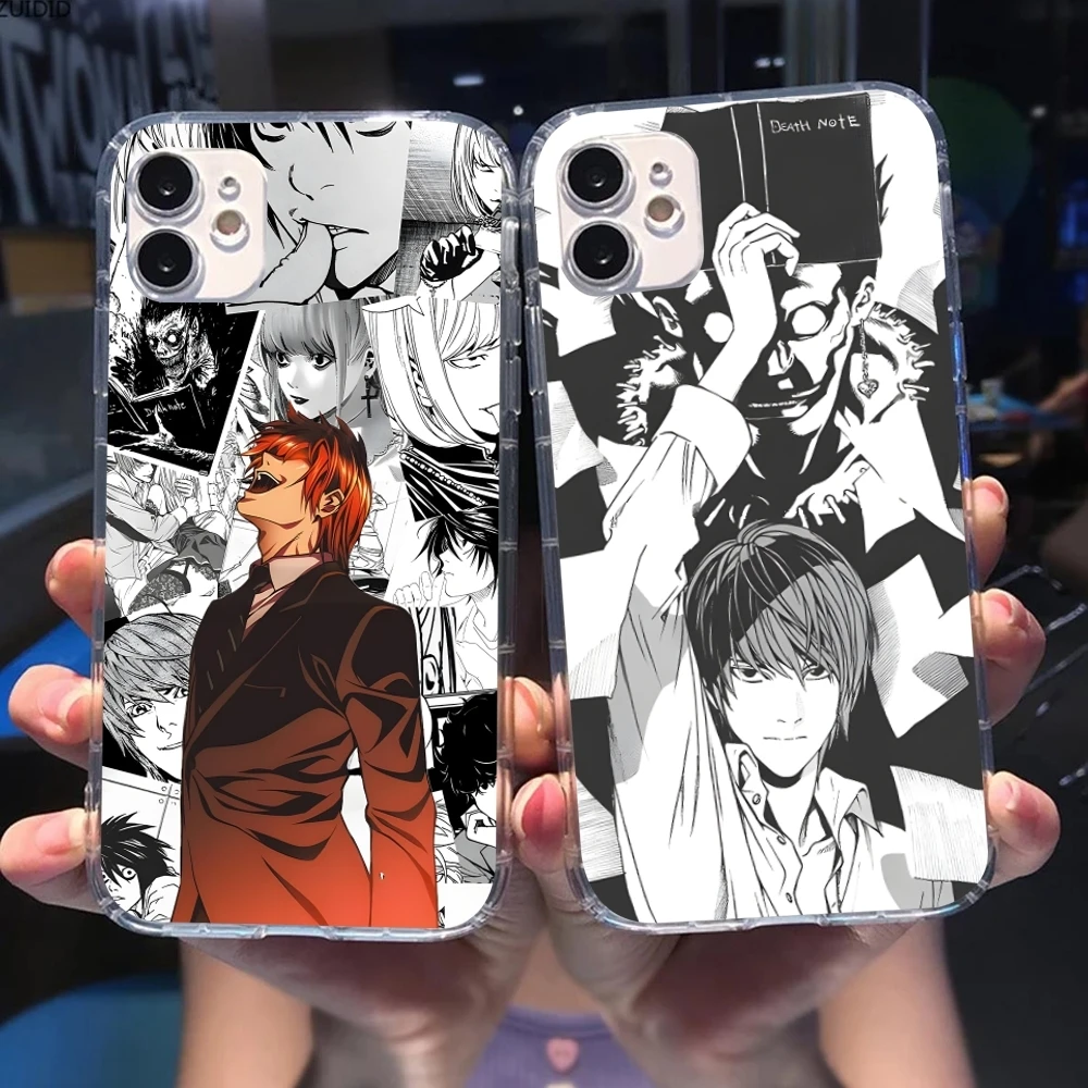 Death Note Kira Light Mobile Phone Case for iPhone 16 15 14 13 12 11 X XR XS 8 Pro Max Plus Mini Clear Transparent Cover Shell