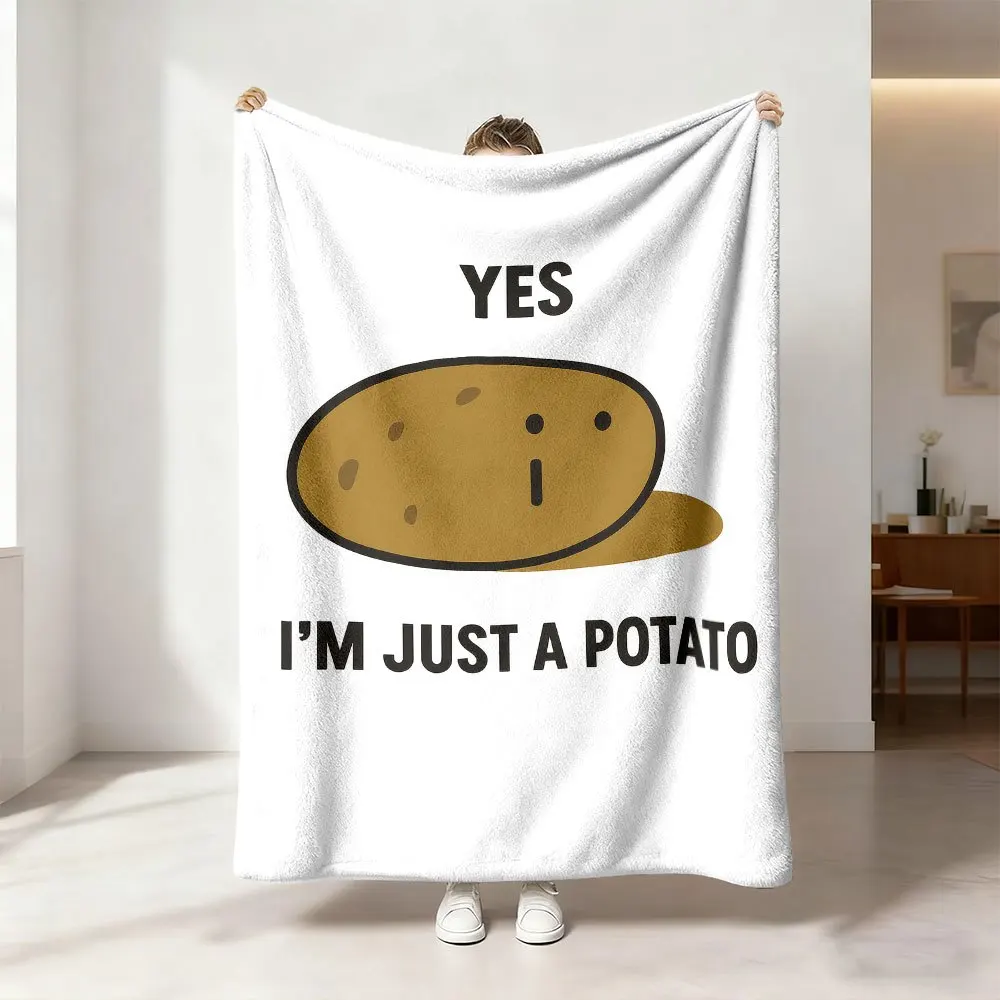 Funny Potato I'm Just A Potato Saying Yes Cute Food Lover Gift Throw Blanket