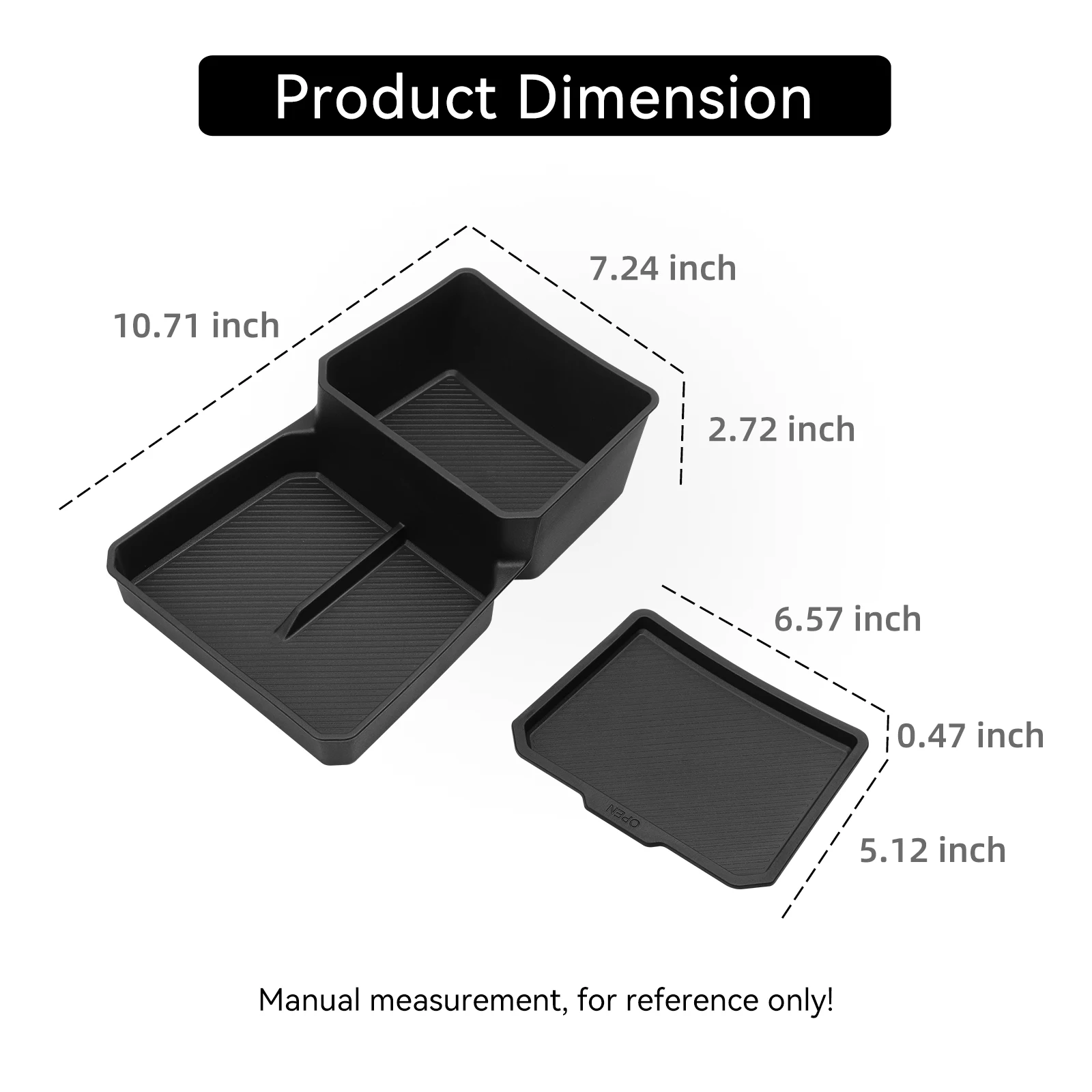 Smabee für Kia EV3 EV4 2024-2025 Auto Mittelkonsole Untere Ablage TPE Auto-Aufbewahrungsbox Organizer Innenraum-Zubehör Ordnungssystem Schwarz – Detail 2