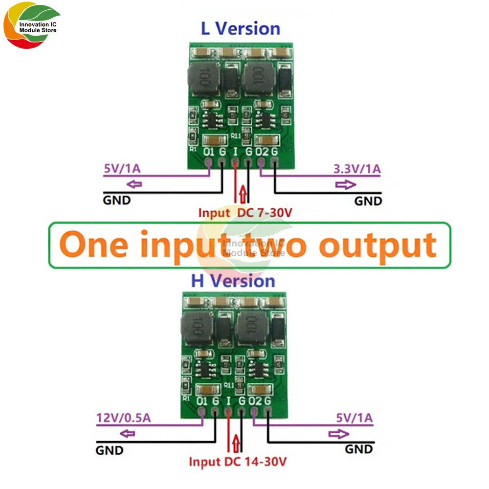 10W 2 Channels Multiple Switching Power Supply Module 3.3V 5V 12V Dual Output DC DC Step-Down Buck Converter Board