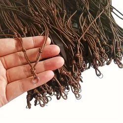Brown color 5Pcs/10Pcs adjustable rope Hemp Cord string knot chain Necklace with stainless steel Connectors For Necklace Jewelry