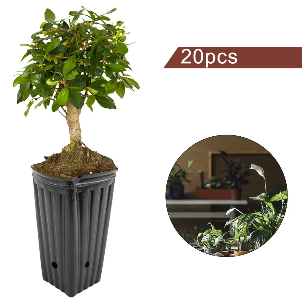 

Brand New For Indoor Outdoor Plants Nursery Tree Pot Plant Container 10*20*10CM 20 Pcs 7.8 Inch Plastic Reusable