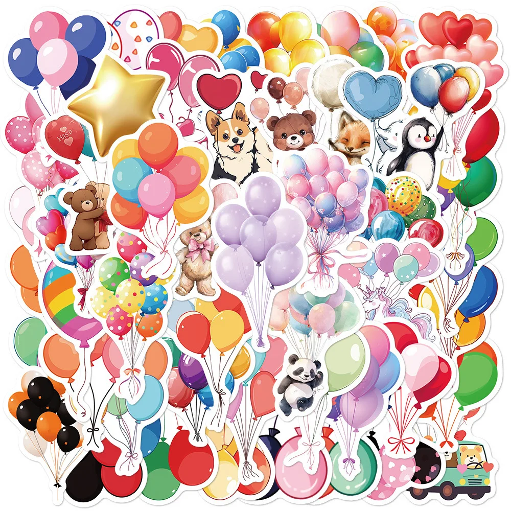 10/30/50PCS Cartoon Balloon Stickers Festive Atmosphere Ornament Decals DIY Laptop Phone Guitar Diary Scrapbook Bike Kids Toy