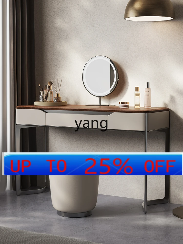 

LMM Italian minimalist walnut solid wood dressing table bedroom simple modern dressing table