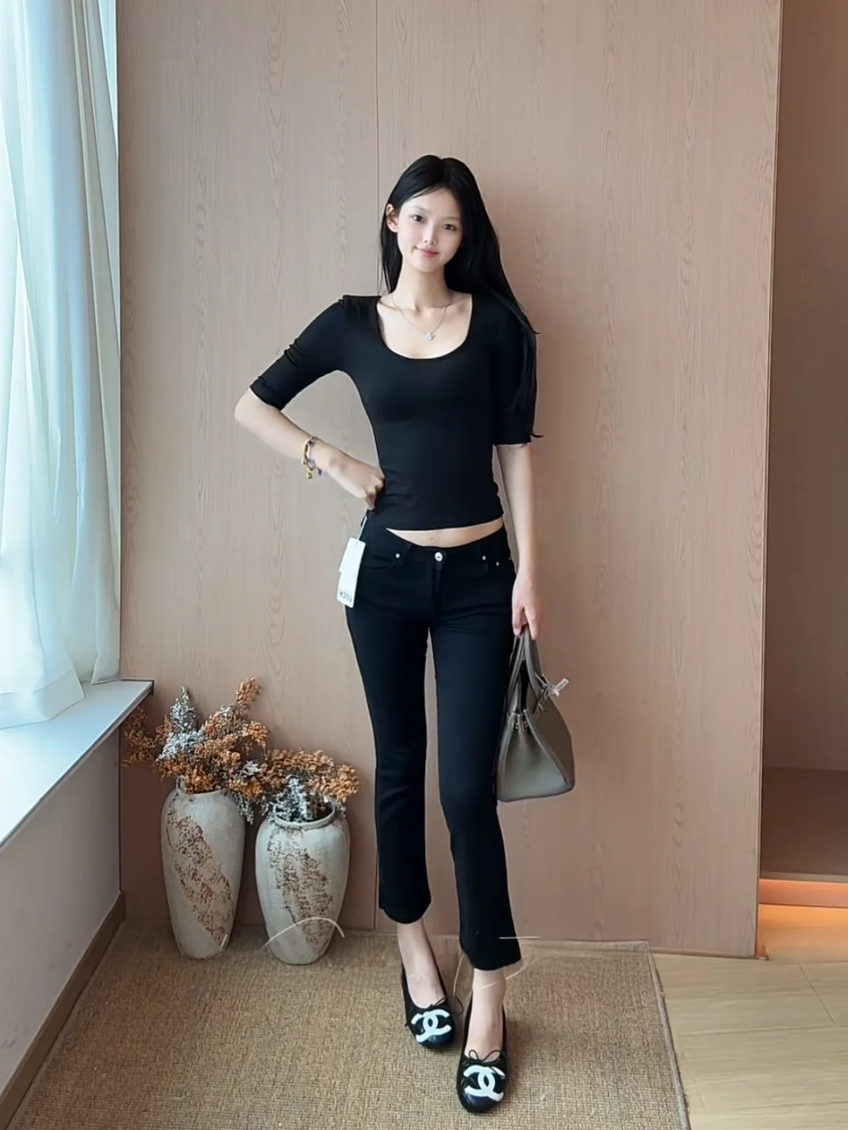 High Waist Elastic Side Split Nine Points Slim Fit Casual Jeans Korean Style Wide Hip Pants Women's Fashion Summer 2026