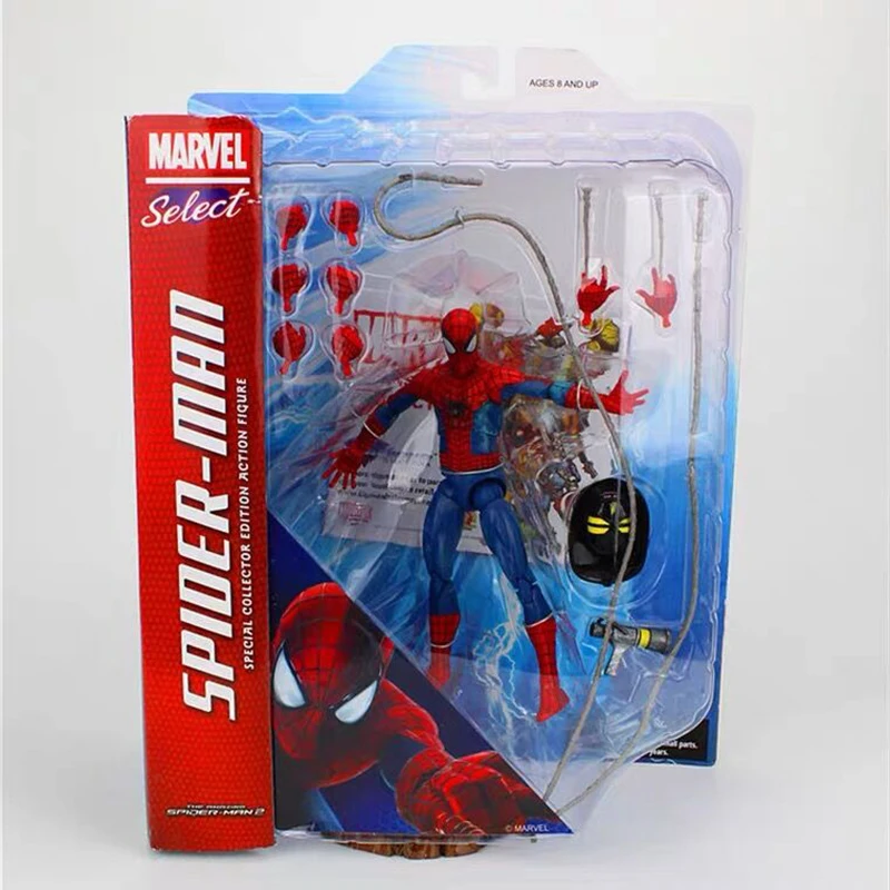 Marvel Select Avenger Spiderman Action Figure The Amazing Hulk Captain America  Spider Man Hawkeye Figures Super Heros Toy Doll