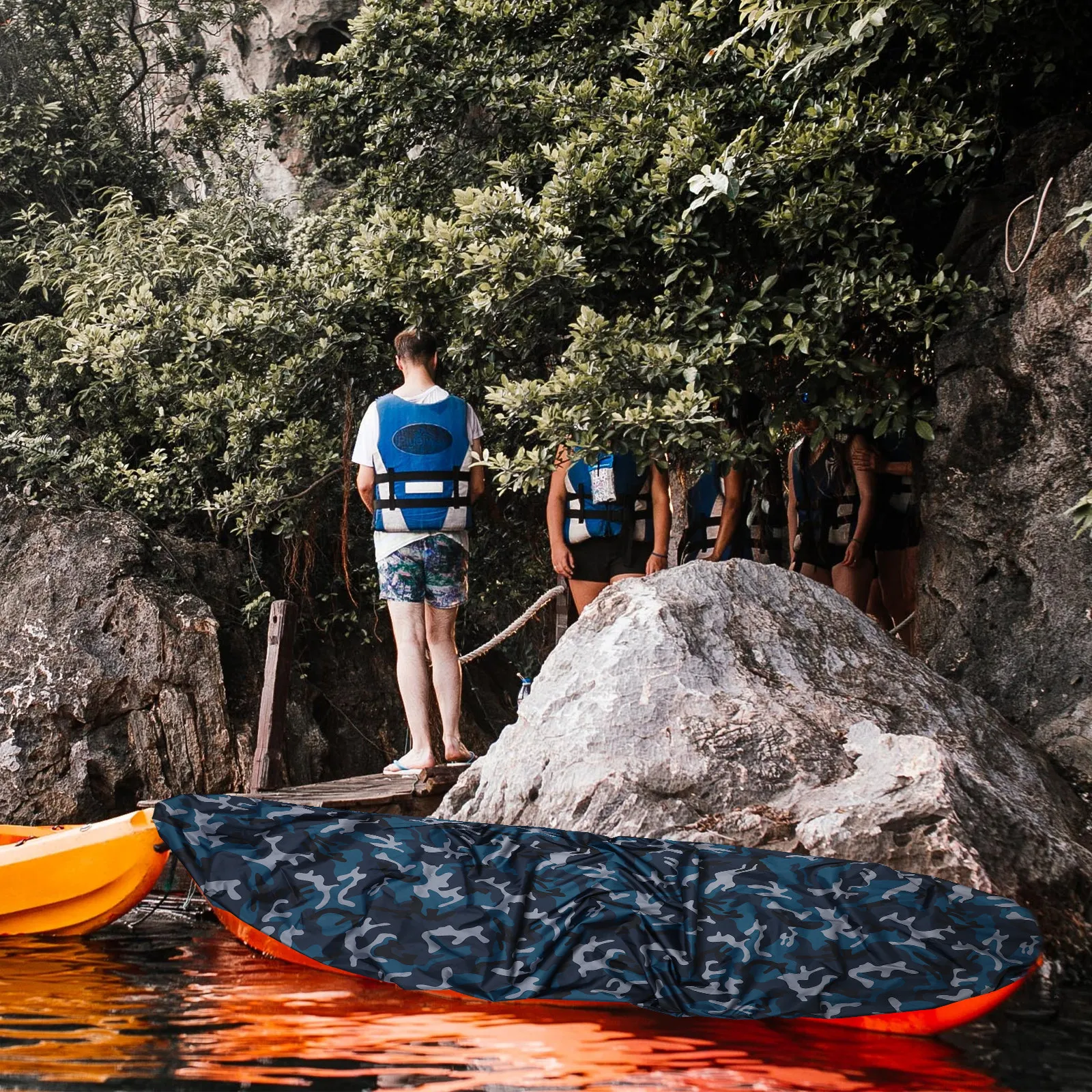 

1Pcs Waterproof Canoe Cover Oxford Cloth Uv Rain Snow Protection for 4.1-4.5m Kayak Fishing Boat Canoe Outdoor Storage