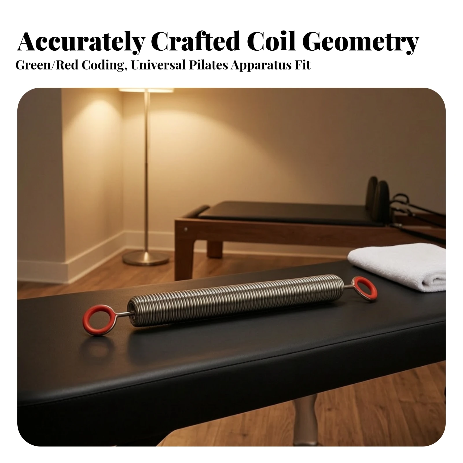 Pilates Spring with End Rings Easy to Install Pilates Spring Heavy-Duty Coiled for Studio Owners, Home Gym