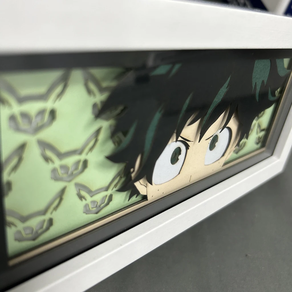 Anime Decoration Light Box My Hero Academia Bedroom Decor Manga Papercut Lamp For Children\'s Room Izuku Lightbox Gaming Lighting