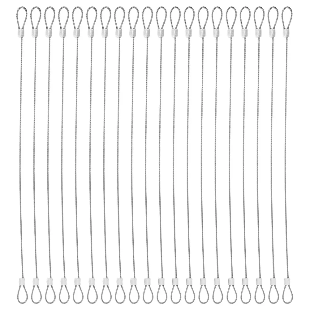 

20PCS Stainless Steel Wire Rope Aluminum Sleeve Heavy Duty Quick Fixation Safety Cable Loop Versatile Applications Home