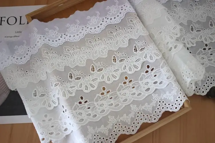 High-Quality Cotton Thread Flower Embroidery Lace Trim, DIY Home Curtain Decoration Accessories, RS4630, 10Yards/Lot