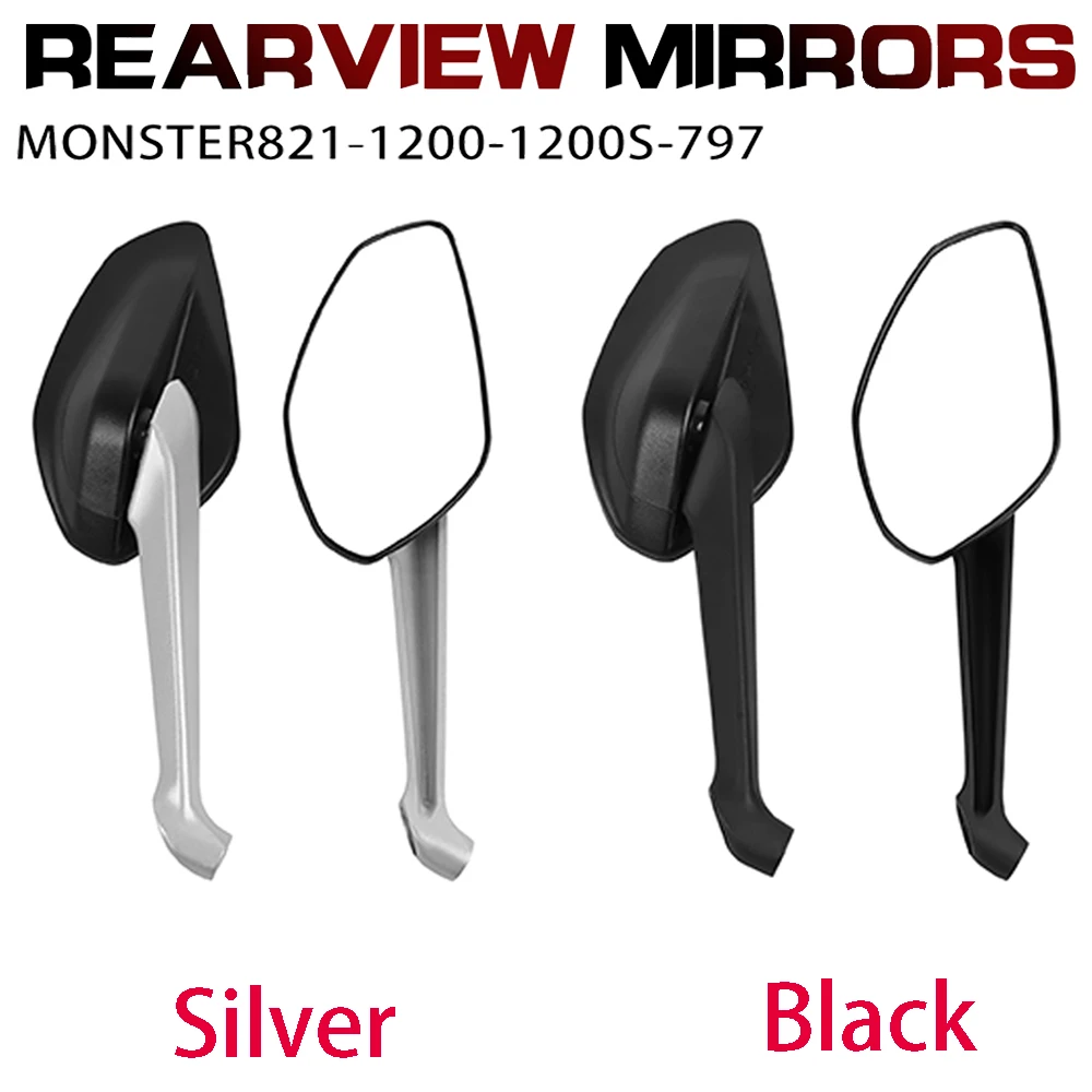 

For Ducati Diavel 14 Monster 821 1200 1200S 821 797 Dark Motorcycle Left&Right Rear View Mirror Rearview Mirror Side Mirrors