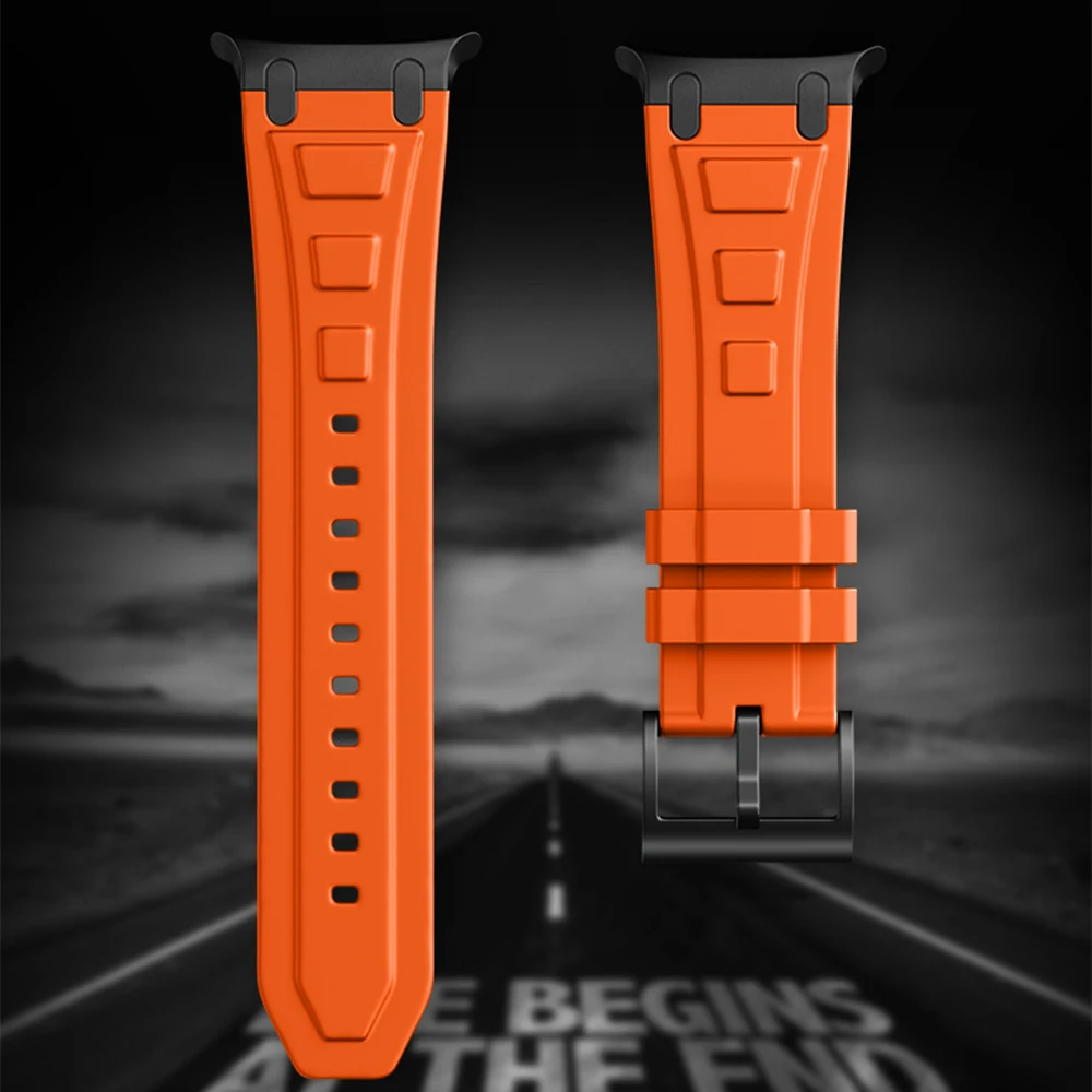 Soft Silicone Loop Strap for Samsung Galaxy Watch Ultra 47mm Men Sports Band for Galaxy 47mm Ultra NO Gaps Curved End Bracelet