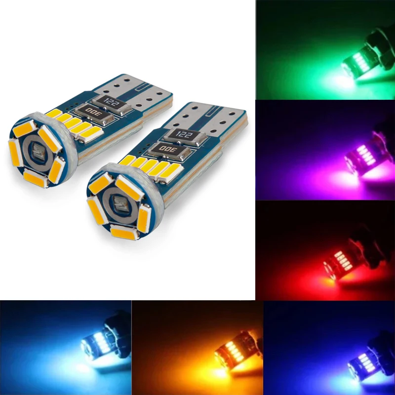 10PCS 4300K T10 W5W LED Bulb 4014 15smd Signal Light Width light Reading Light Automobile Electrodeless Lamp Dashboard Light 12V