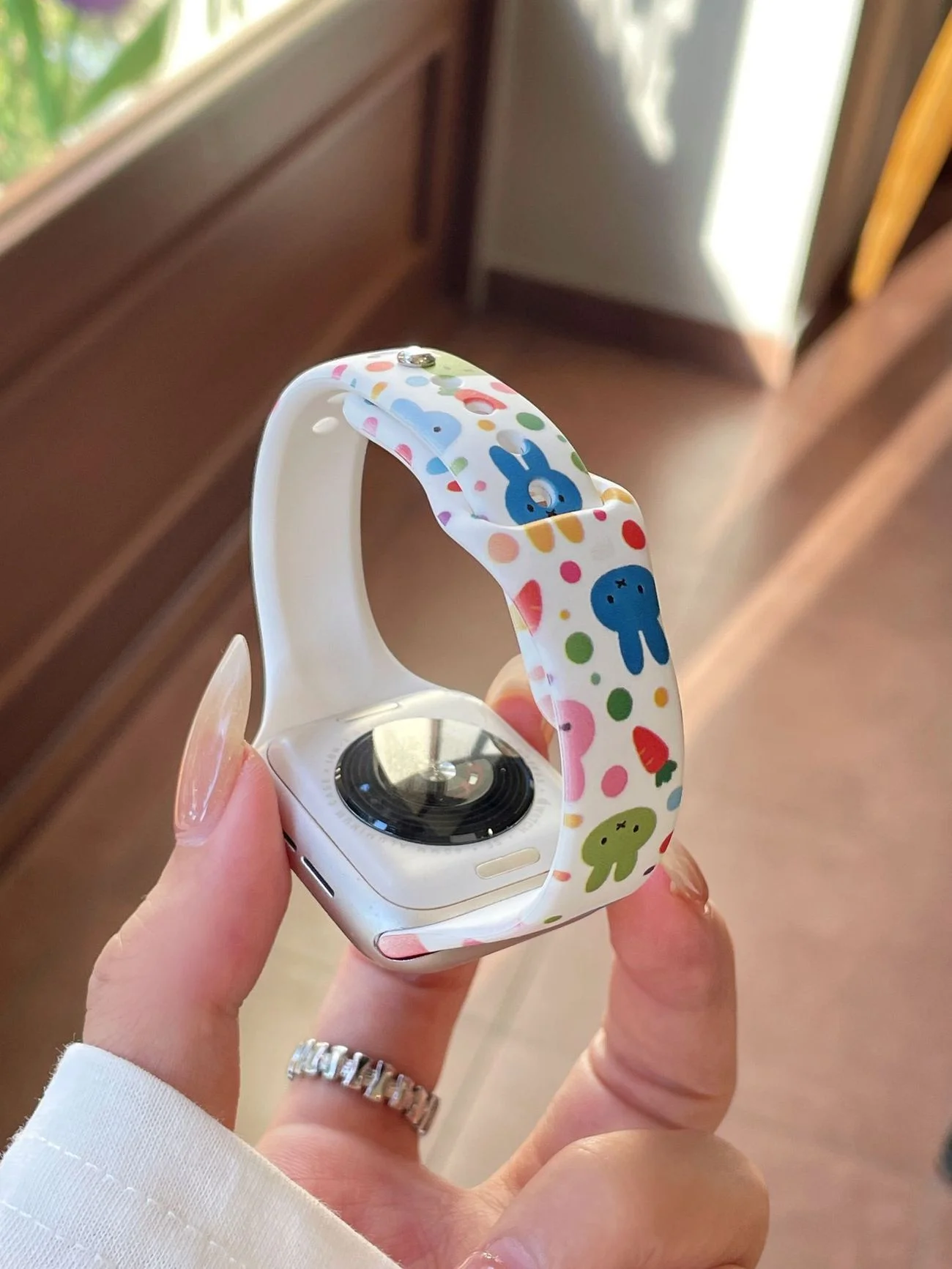 Cute Miffy Rabbit Silicone Slim Watch Band Compatible With Apple Watch 11 S10 S9 S8 S7 SE Soft Breathable Replacement Kawaii New