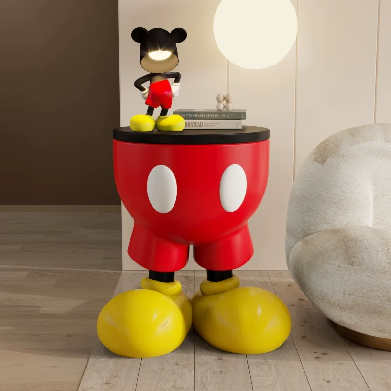 

[VIP] Mickey Mous tea table Resin ornament Action figure Creatives Storage bedside table toys collection model room decoration