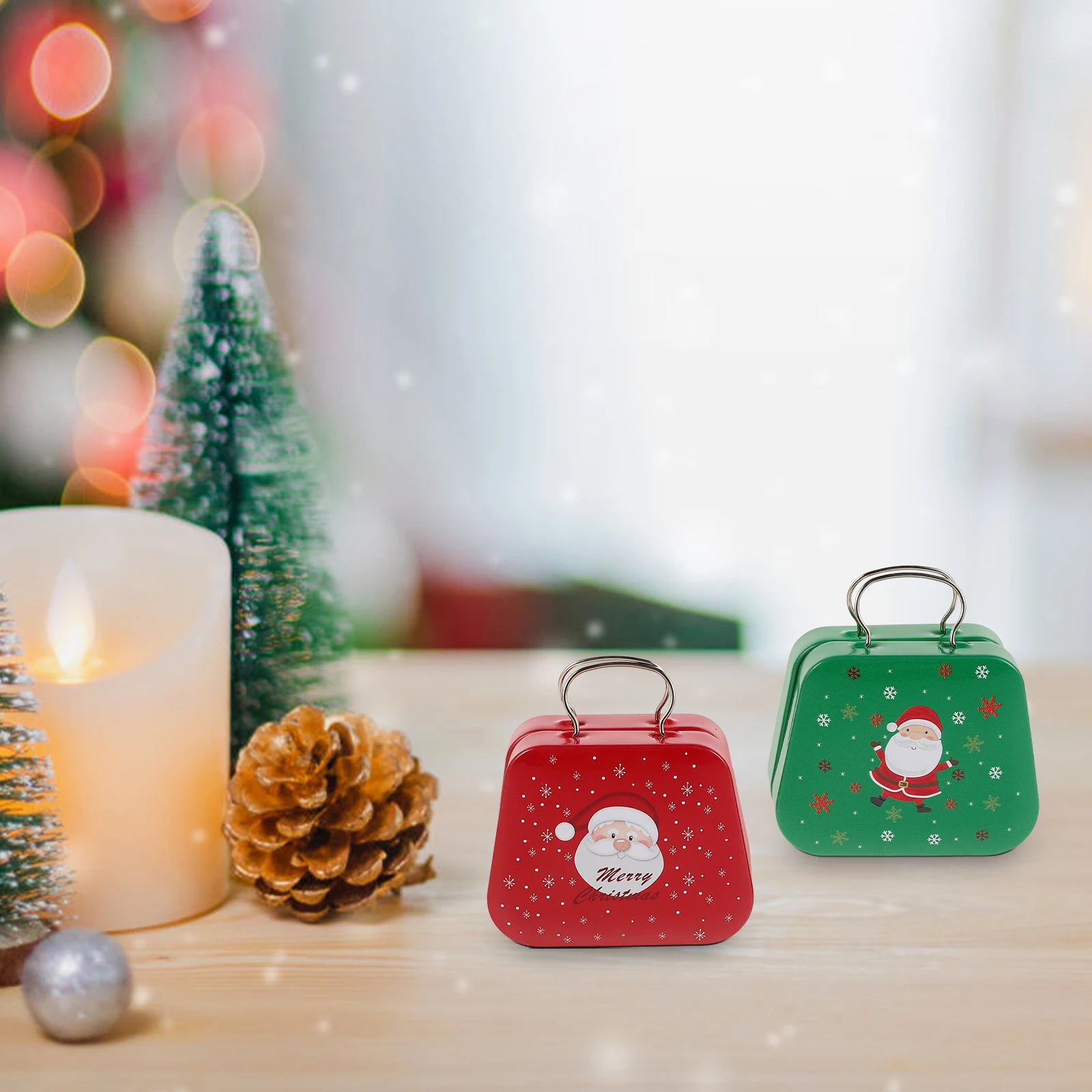 

Christmas Cookie Tins with Lids Handbag Candy Box Decorative Tea Tinplate Child
