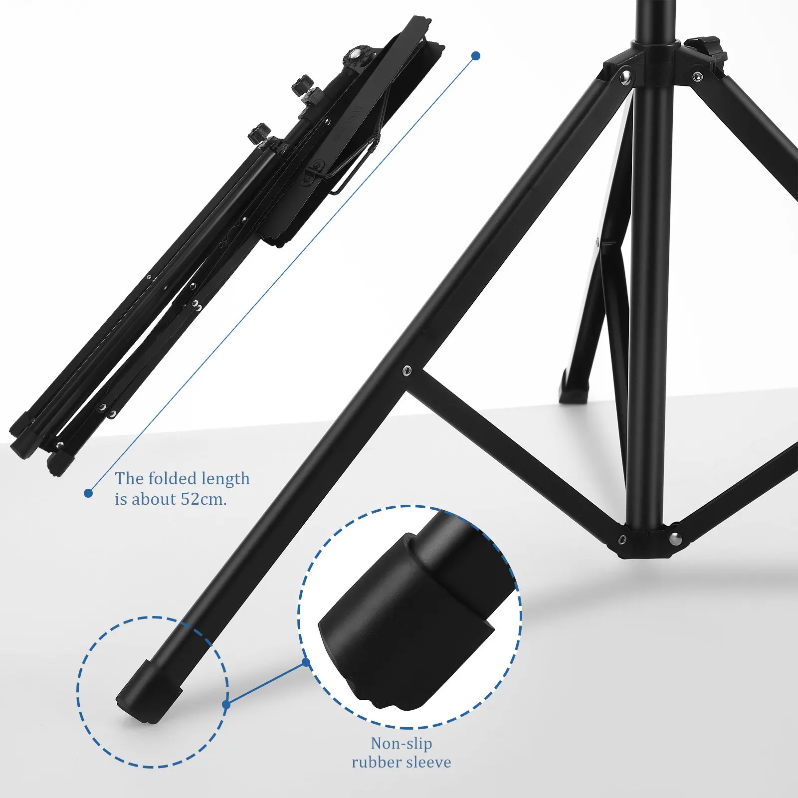 Portable Folding Music Stand Adjustable Sheet Music Holder Strong Iron Frame for Band Choir Practice